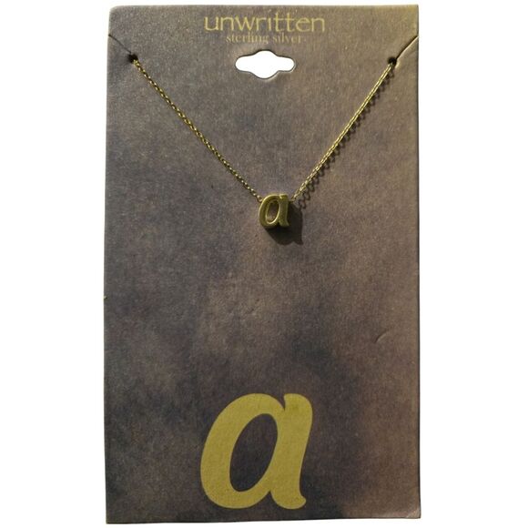 UNWRITTEN STERLING SILVER LETTER a 18-inch NECKLACE - Picture 2 of 4